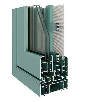 130F系列隔热窗纱一体窗